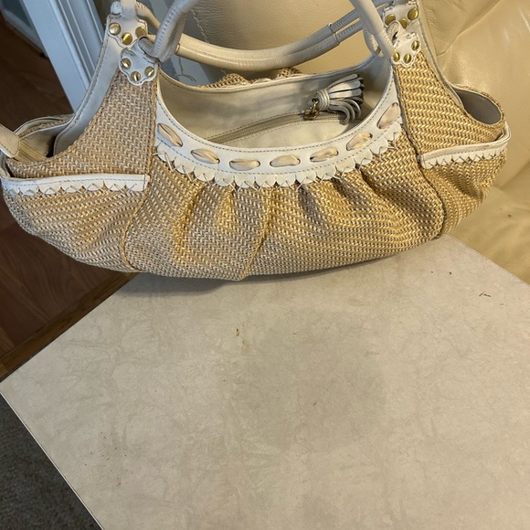 Cole Hann leather and rattan shoulder bag - Picture 3 of 4